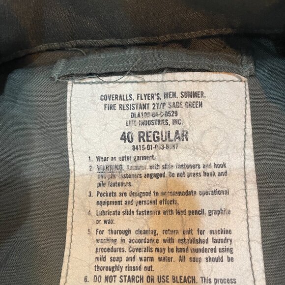 Propper CWU 27/P Nomex flight suit in sage green 40R - Picture 2 of 7